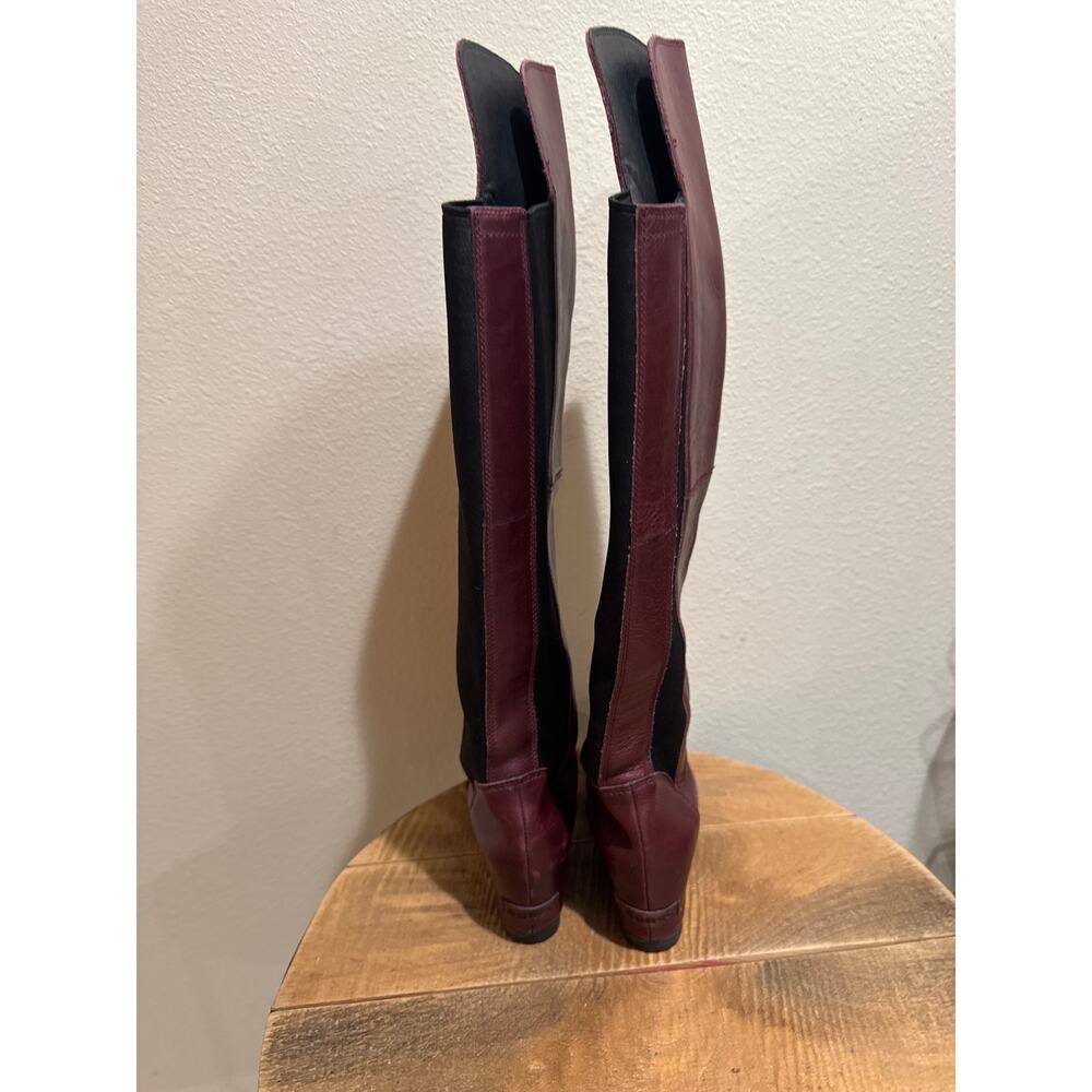 Elegant Burgundy Knee-High Boots - Picture 4 of 9